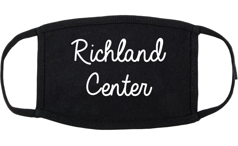 Richland Center Wisconsin WI Script Cotton Face Mask Black