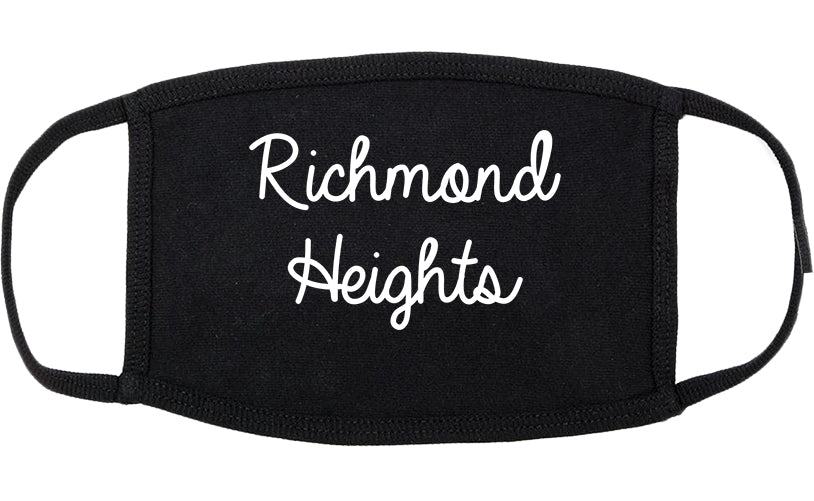 Richmond Heights Missouri MO Script Cotton Face Mask Black