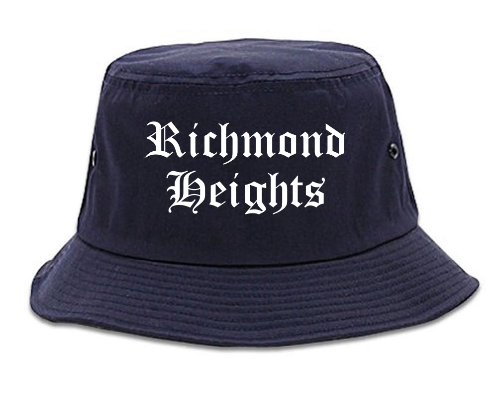 Richmond Heights Ohio OH Old English Mens Bucket Hat Navy Blue