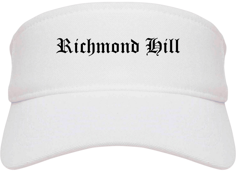 Richmond Hill Georgia GA Old English Mens Visor Cap Hat White