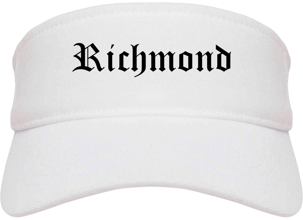 Richmond Kentucky KY Old English Mens Visor Cap Hat White