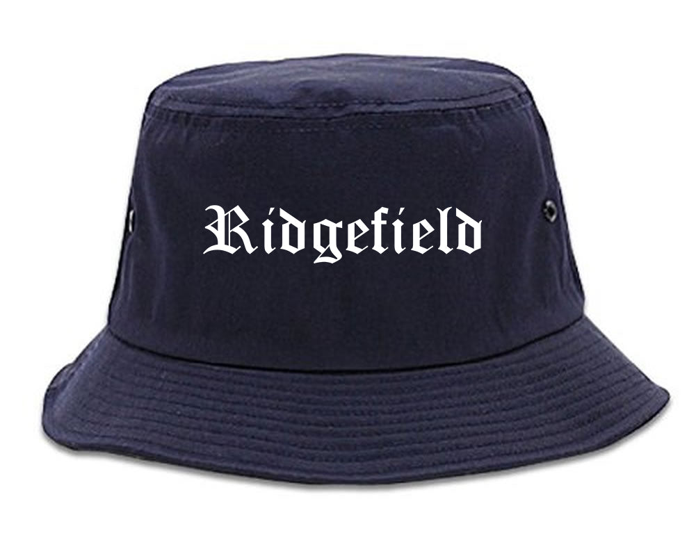 Ridgefield New Jersey NJ Old English Mens Bucket Hat Navy Blue