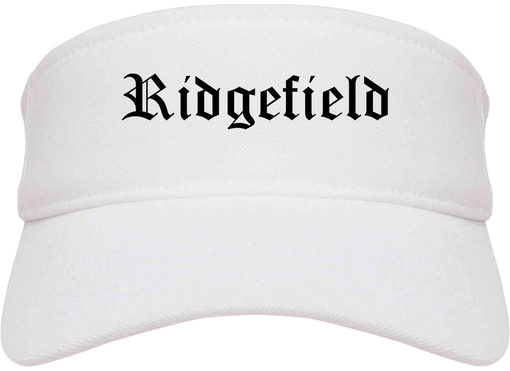 Ridgefield New Jersey NJ Old English Mens Visor Cap Hat White