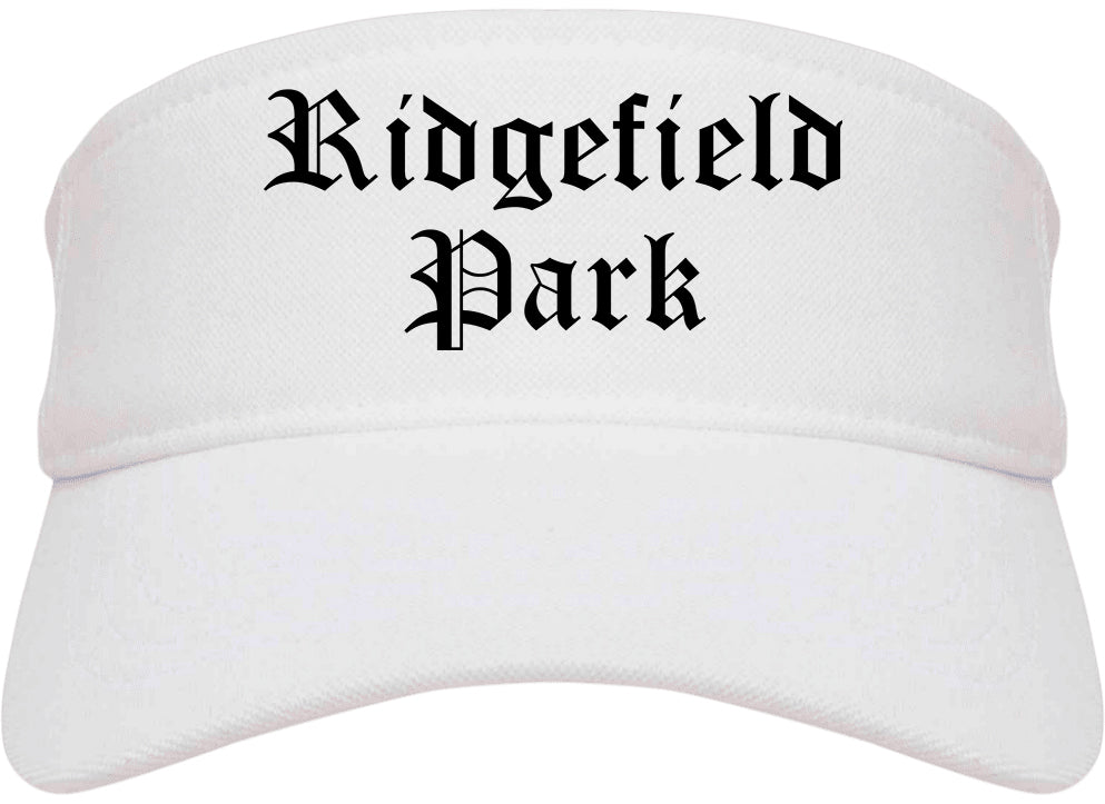 Ridgefield Park New Jersey NJ Old English Mens Visor Cap Hat White