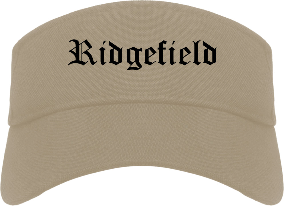 Ridgefield Washington WA Old English Mens Visor Cap Hat Khaki