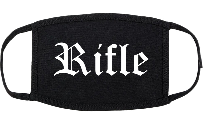 Rifle Colorado CO Old English Cotton Face Mask Black