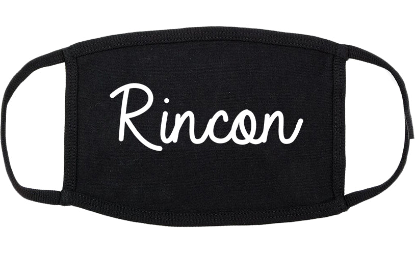 Rincon Georgia GA Script Cotton Face Mask Black
