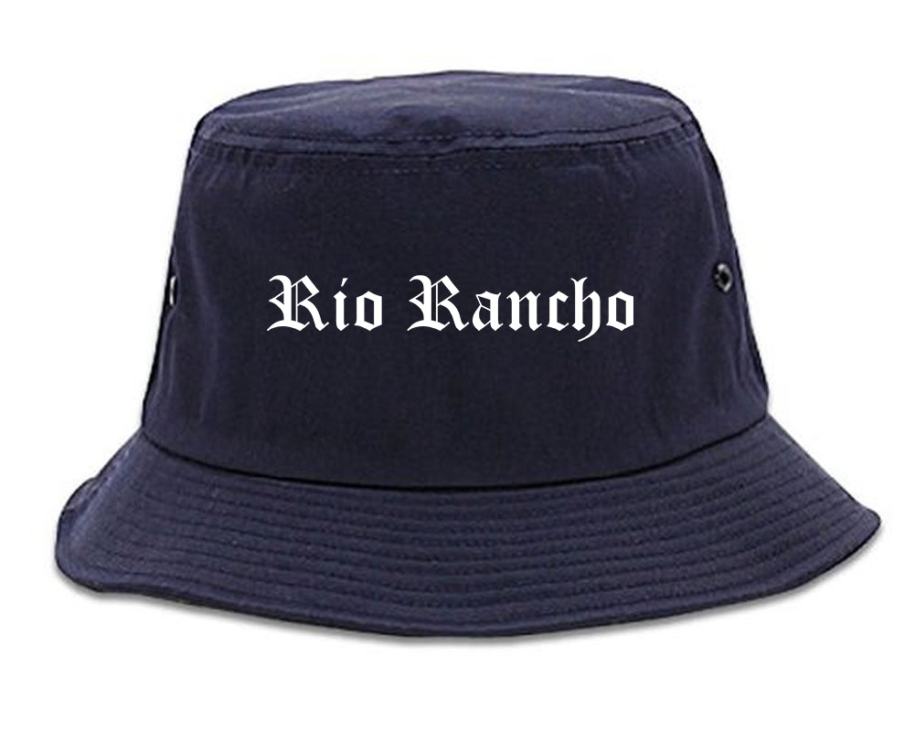 Rio Rancho New Mexico NM Old English Mens Bucket Hat Navy Blue