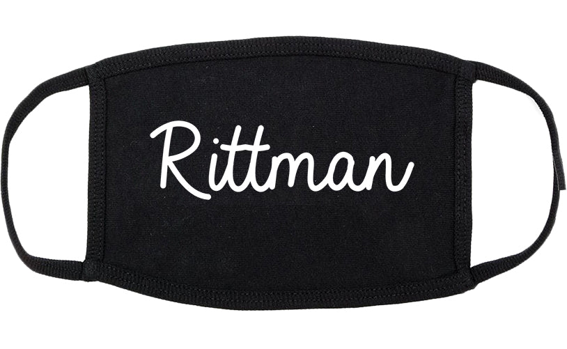 Rittman Ohio OH Script Cotton Face Mask Black