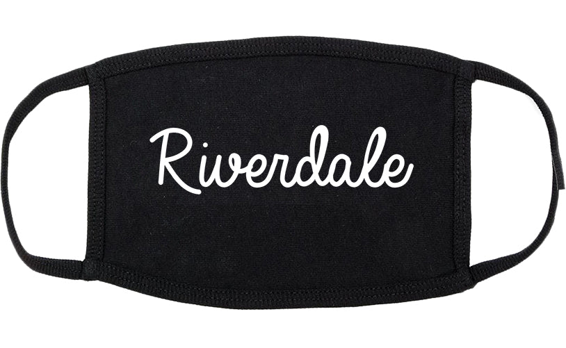 Riverdale Illinois IL Script Cotton Face Mask Black