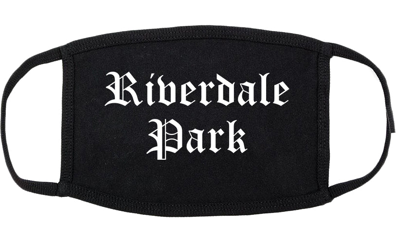 Riverdale Park Maryland MD Old English Cotton Face Mask Black