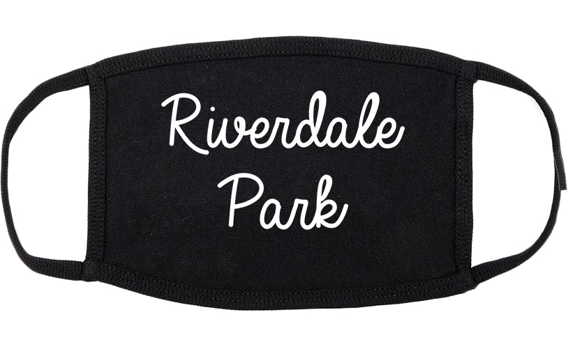 Riverdale Park Maryland MD Script Cotton Face Mask Black