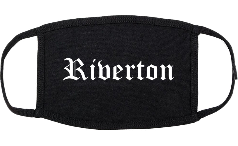 Riverton Wyoming WY Old English Cotton Face Mask Black