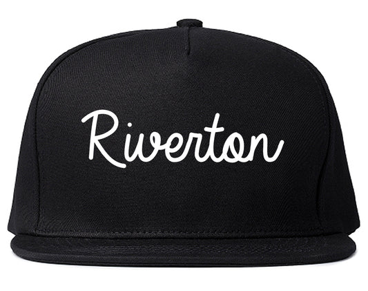 Riverton Wyoming WY Script Mens Snapback Hat Black