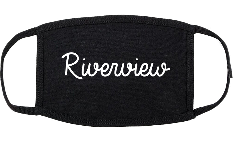 Riverview Michigan MI Script Cotton Face Mask Black