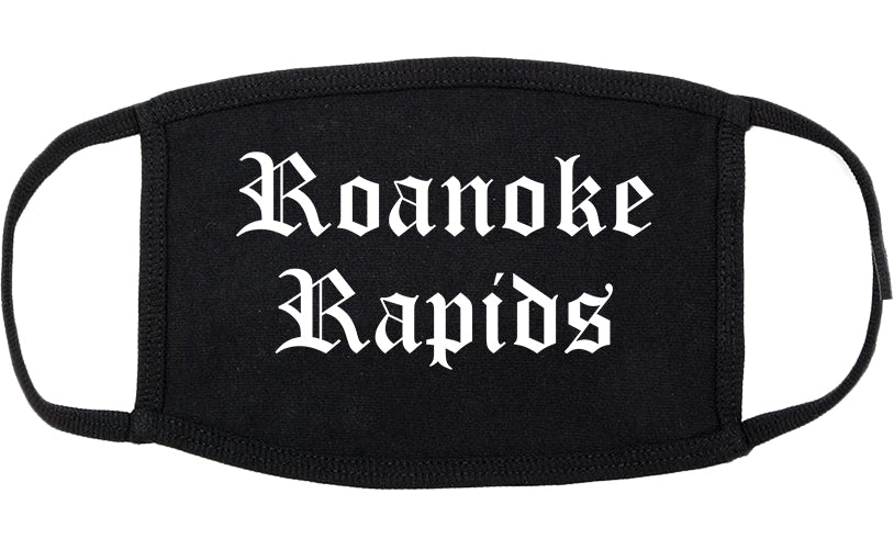 Roanoke Rapids North Carolina NC Old English Cotton Face Mask Black