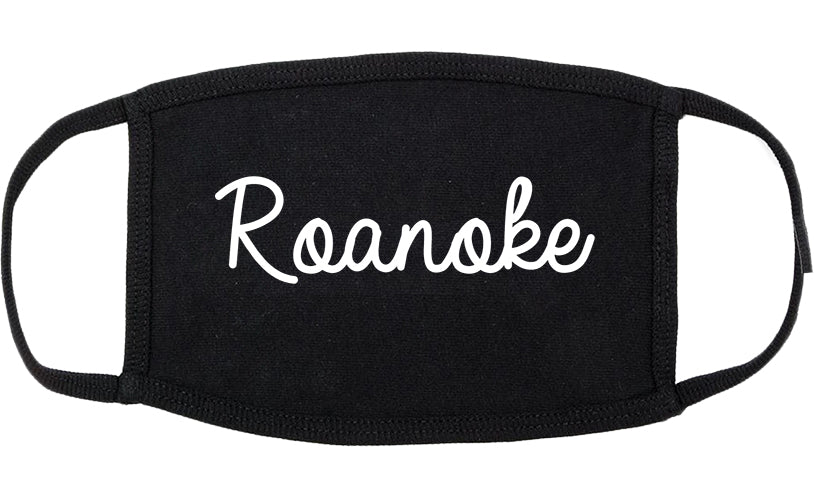 Roanoke Virginia VA Script Cotton Face Mask Black