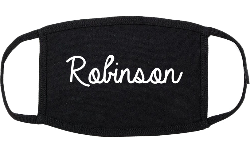 Robinson Illinois IL Script Cotton Face Mask Black