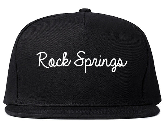 Rock Springs Wyoming WY Script Mens Snapback Hat Black