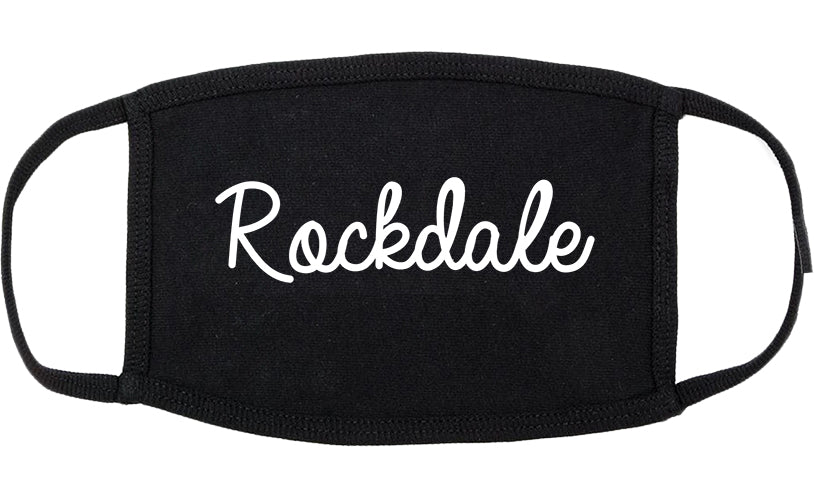 Rockdale Texas TX Script Cotton Face Mask Black