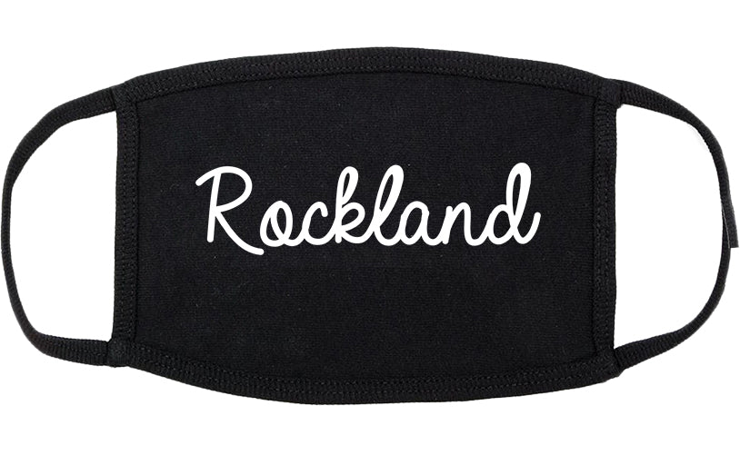 Rockland Maine ME Script Cotton Face Mask Black