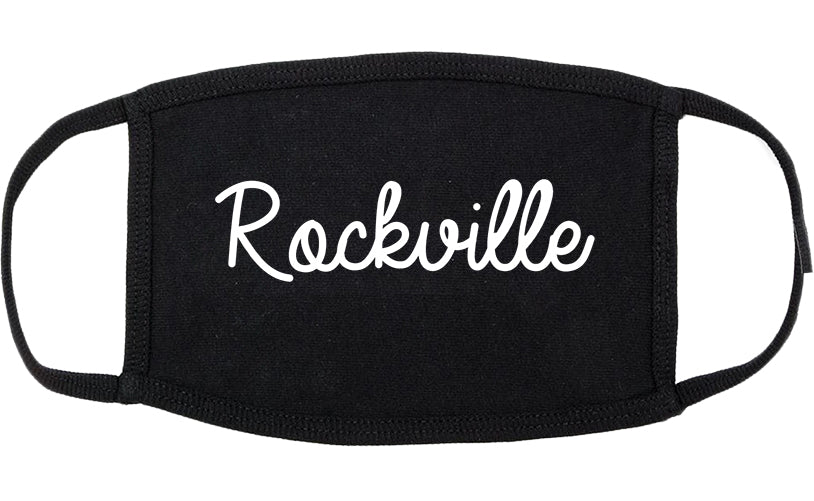 Rockville Maryland MD Script Cotton Face Mask Black