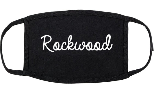 Rockwood Tennessee TN Script Cotton Face Mask Black