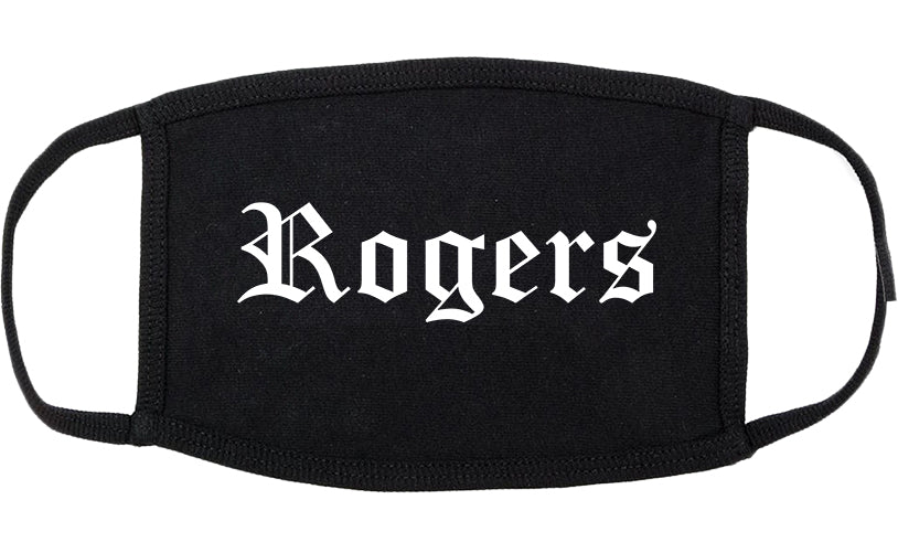 Rogers Minnesota MN Old English Cotton Face Mask Black