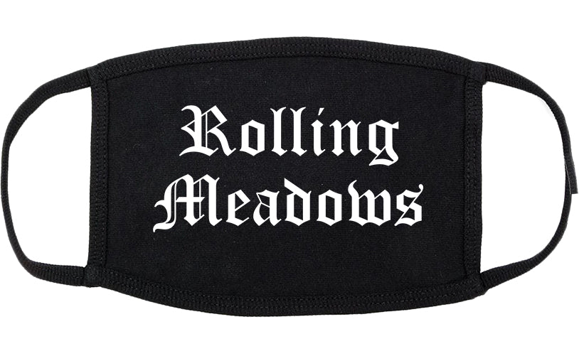Rolling Meadows Illinois IL Old English Cotton Face Mask Black