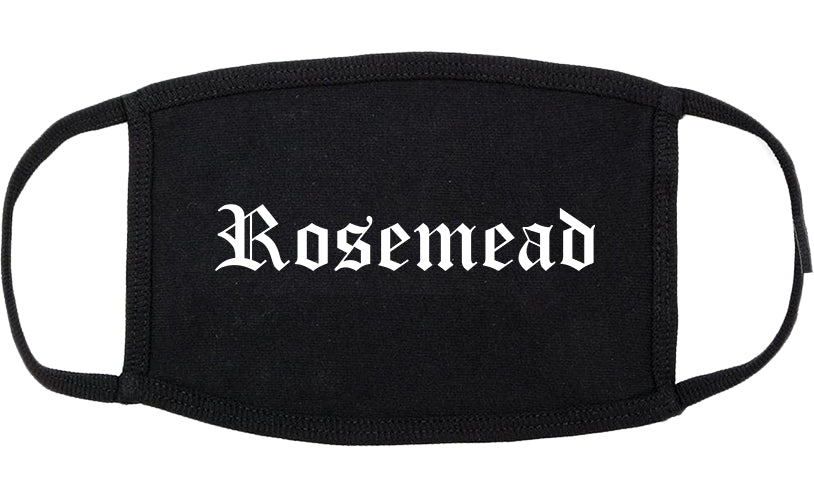 Rosemead California CA Old English Cotton Face Mask Black