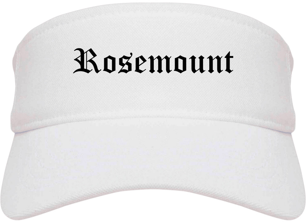 Rosemount Minnesota MN Old English Mens Visor Cap Hat White