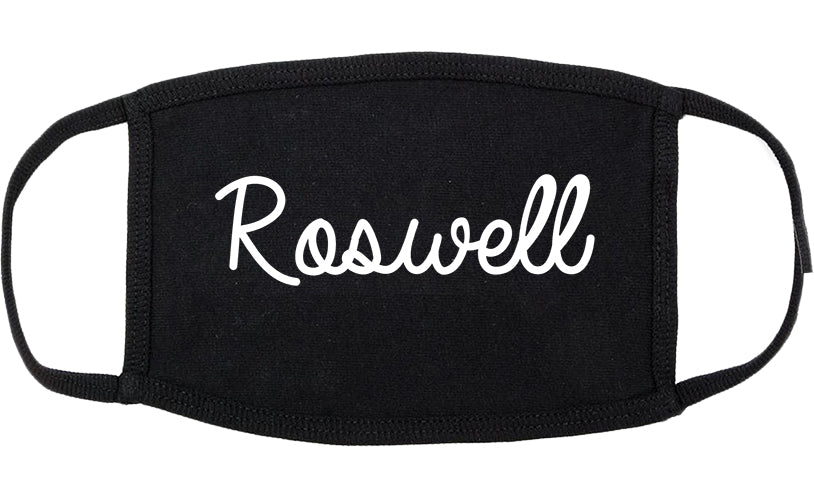 Roswell Georgia GA Script Cotton Face Mask Black