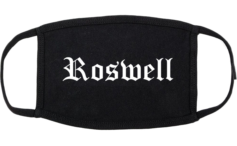 Roswell New Mexico NM Old English Cotton Face Mask Black