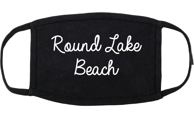Round Lake Beach Illinois IL Script Cotton Face Mask Black