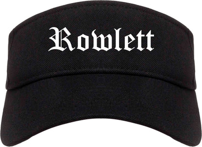 Rowlett Texas TX Old English Mens Visor Cap Hat Black