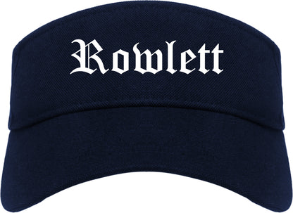 Rowlett Texas TX Old English Mens Visor Cap Hat Navy Blue