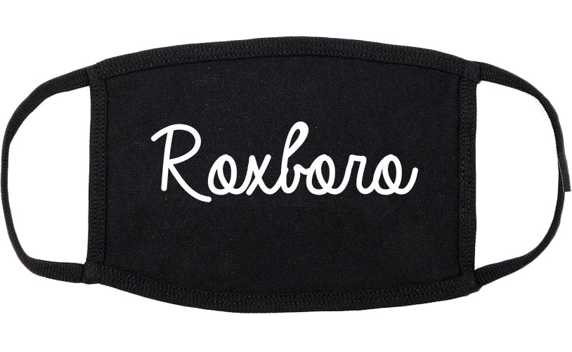 Roxboro North Carolina NC Script Cotton Face Mask Black