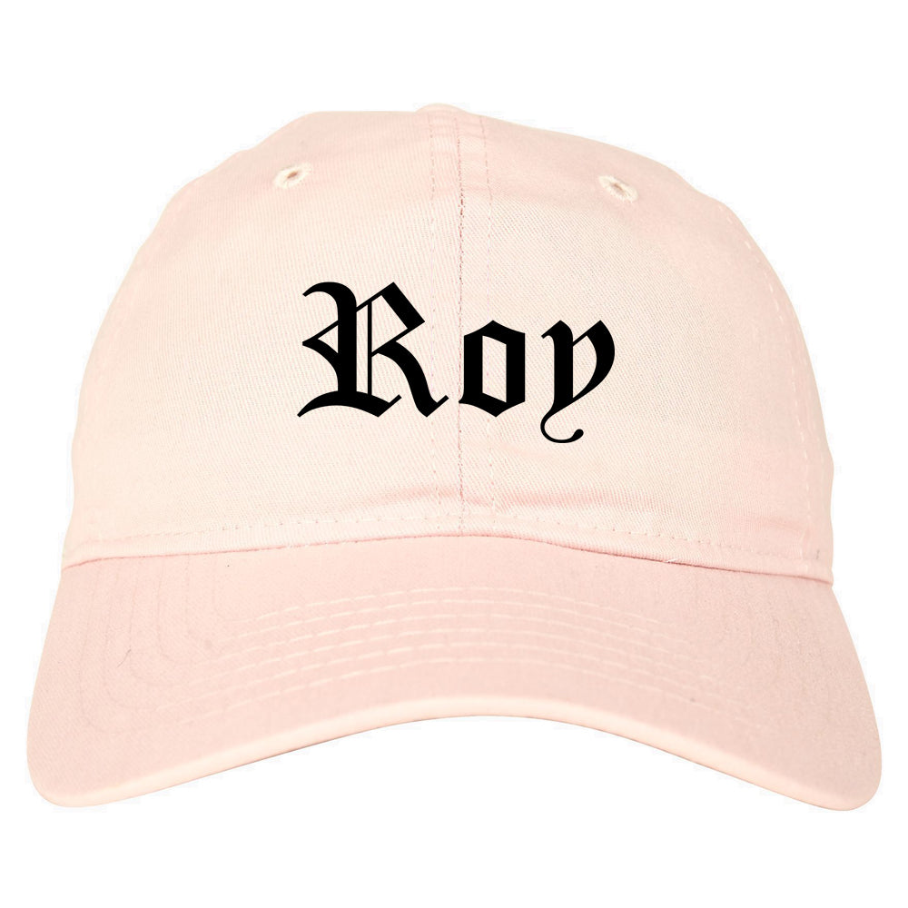 Roy Utah UT Old English Mens Dad Hat Baseball Cap Pink