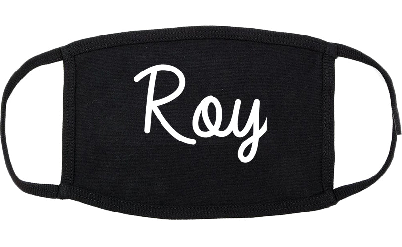 Roy Utah UT Script Cotton Face Mask Black