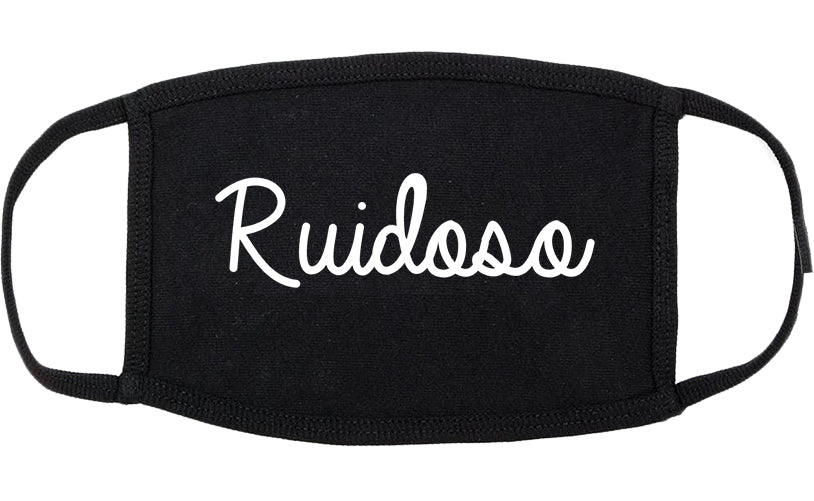 Ruidoso New Mexico NM Script Cotton Face Mask Black