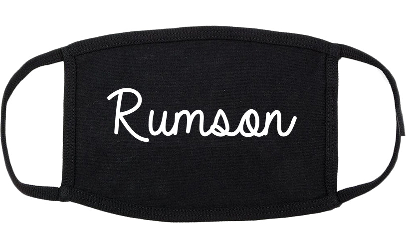 Rumson New Jersey NJ Script Cotton Face Mask Black