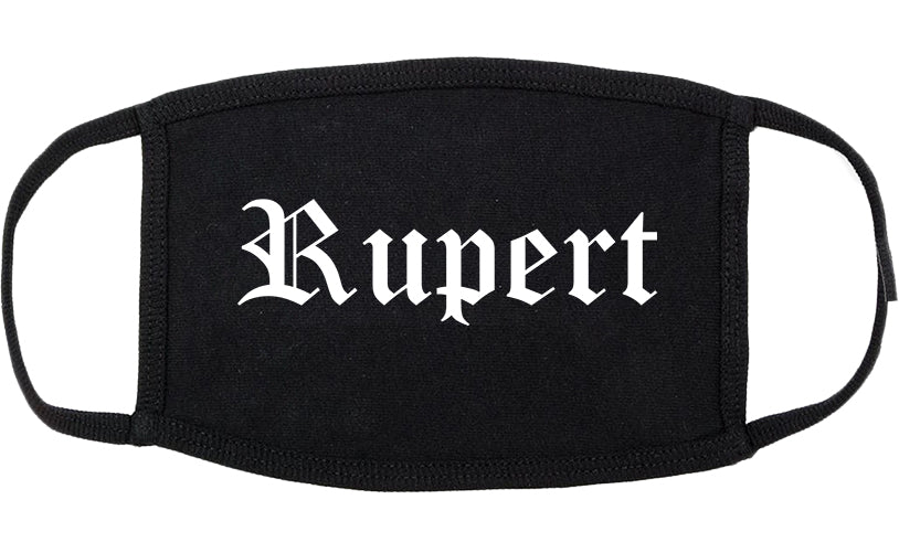 Rupert Idaho ID Old English Cotton Face Mask Black