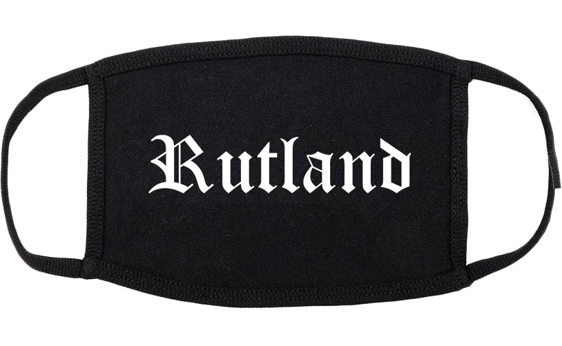 Rutland Vermont VT Old English Cotton Face Mask Black