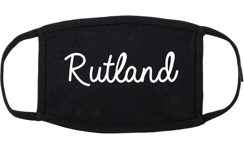Rutland Vermont VT Script Cotton Face Mask Black
