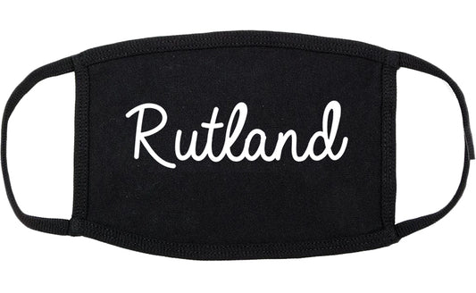 Rutland Vermont VT Script Cotton Face Mask Black