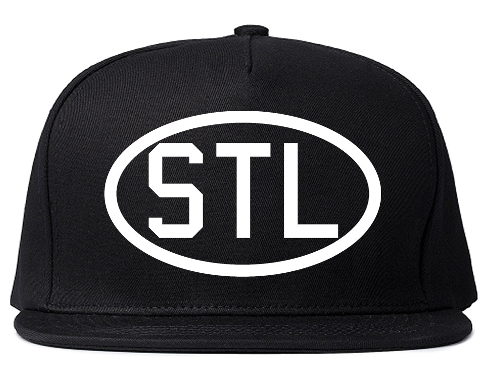STL St Louis Missouri Oval Logo Mens Snapback Hat Black