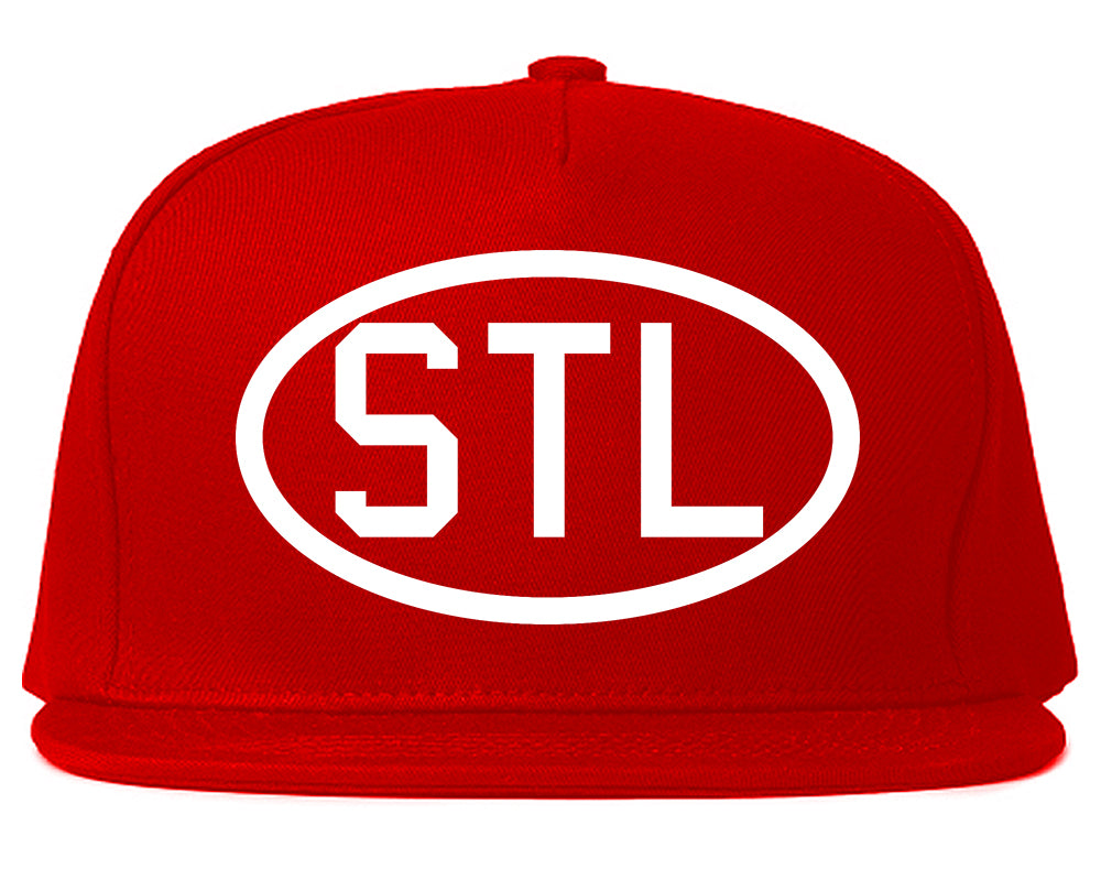 STL St Louis Missouri Oval Logo Mens Snapback Hat Red