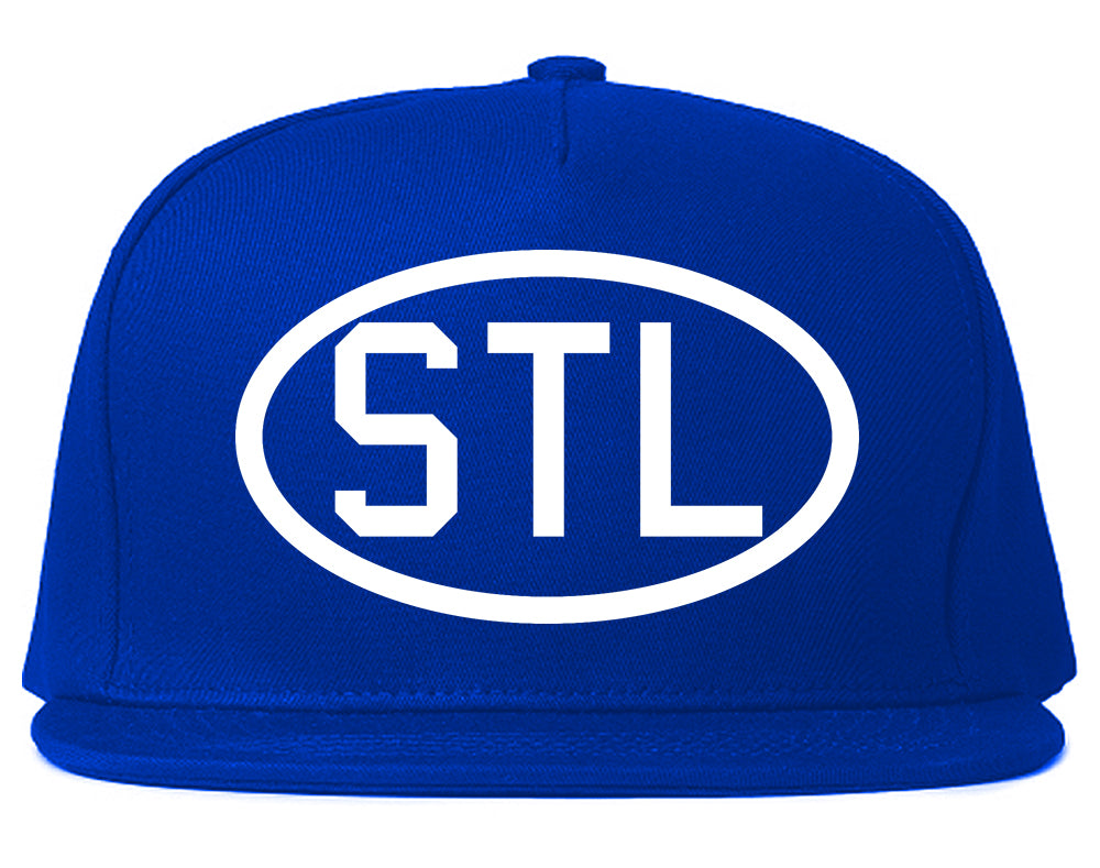 STL St Louis Missouri Oval Logo Mens Snapback Hat Royal Blue
