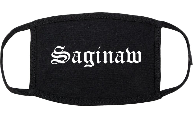 Saginaw Michigan MI Old English Cotton Face Mask Black