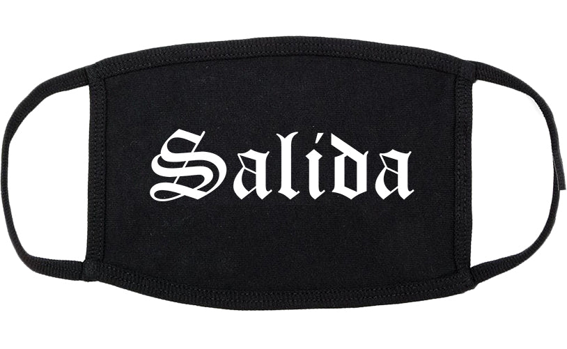 Salida Colorado CO Old English Cotton Face Mask Black